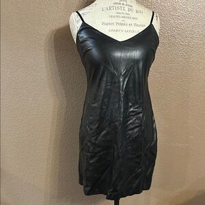 Faux Leather Mini Dress   B11